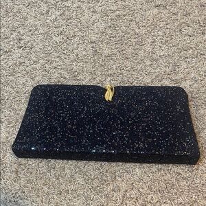 Sparkling Midnight Glitter Clutch
